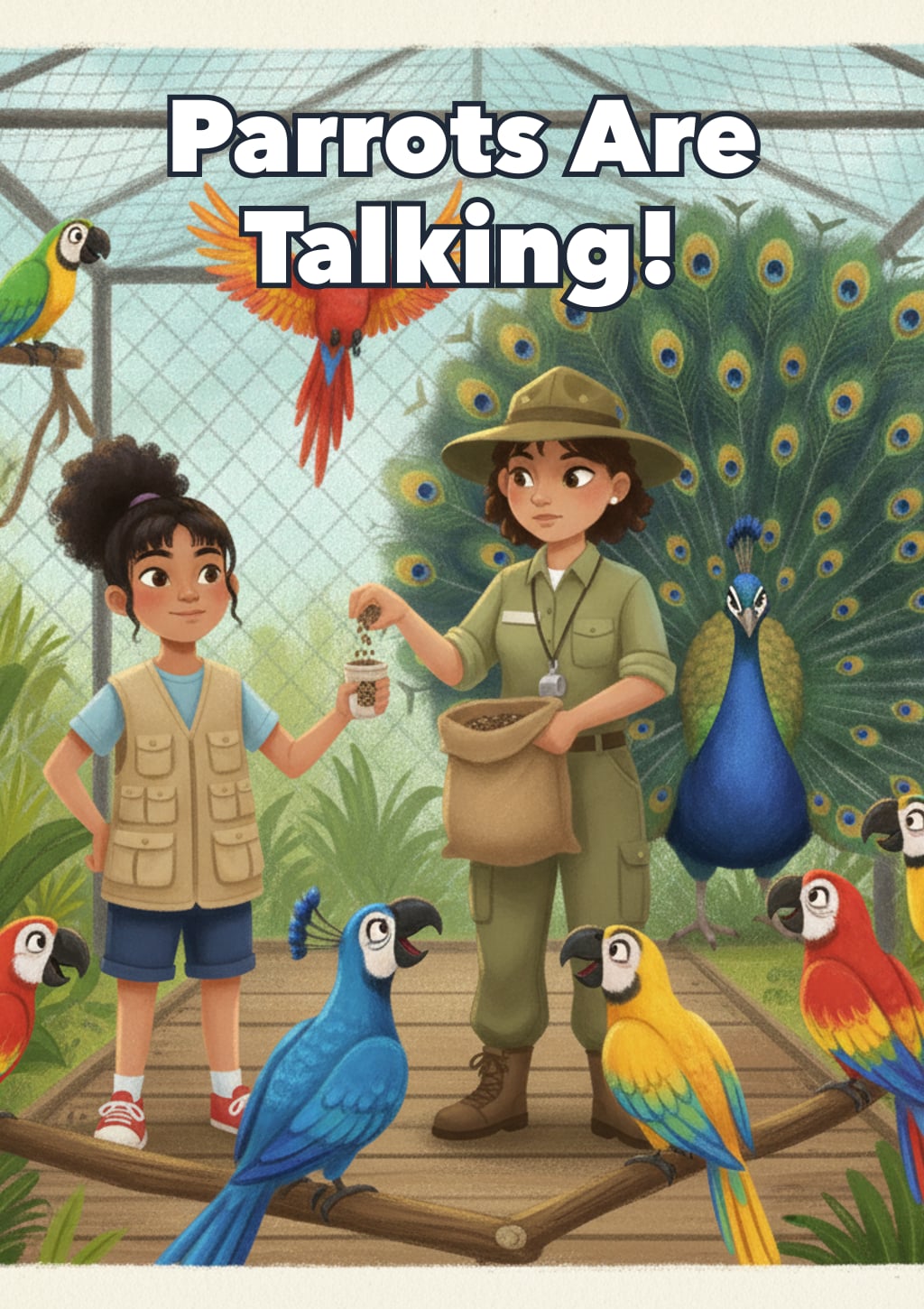Parrots Are Talking! — children's book cover