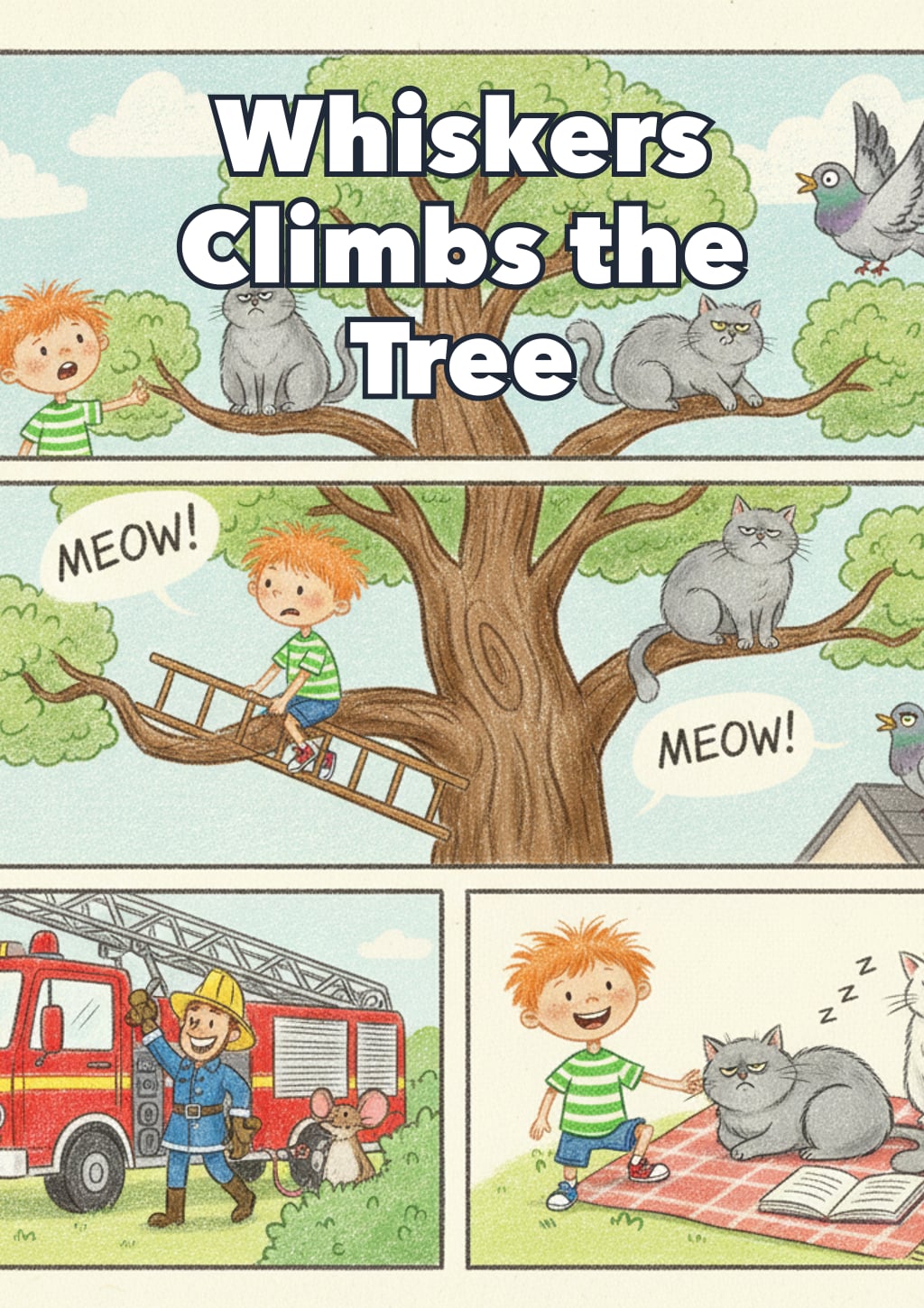 Whiskers Climbs the Tree — children's book cover